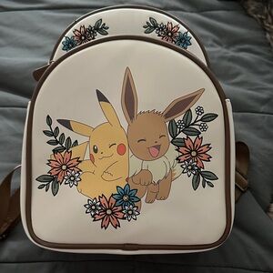 Loungefly Cream Backpack with Pikachu and Eevee